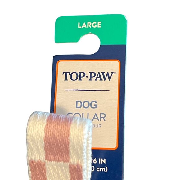 Top Paw Pet Dog Collar Mauve Pink White Checkered Adjustable Size Large NWT - Picture 4 of 5